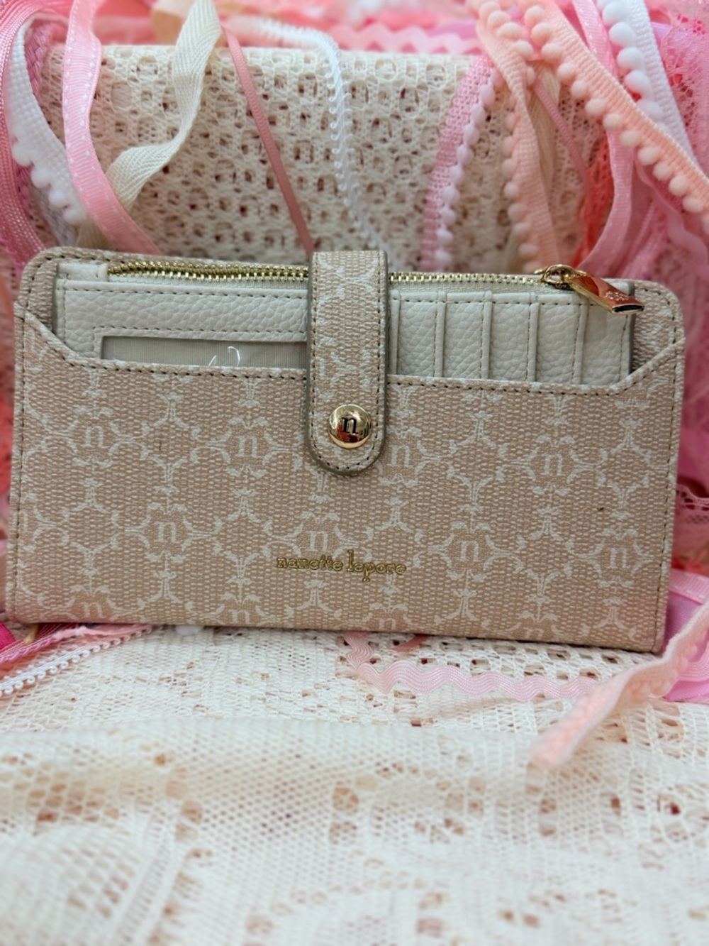 Nanette Lepore Cream Signature Continental Wallet